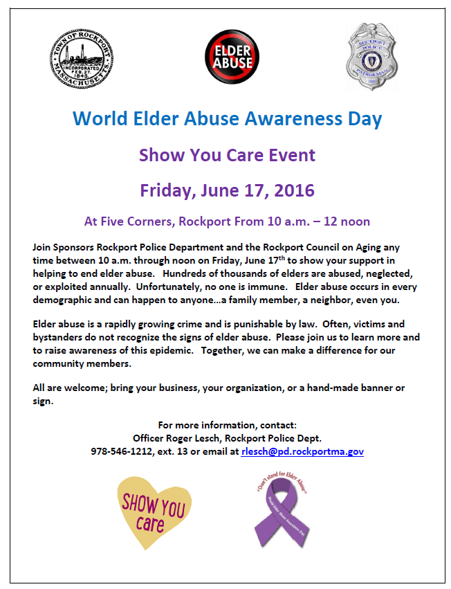 Rockport Elder Abuse Awareness Rally