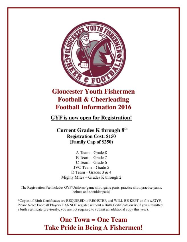 GYF Football Registration Flyer 2016